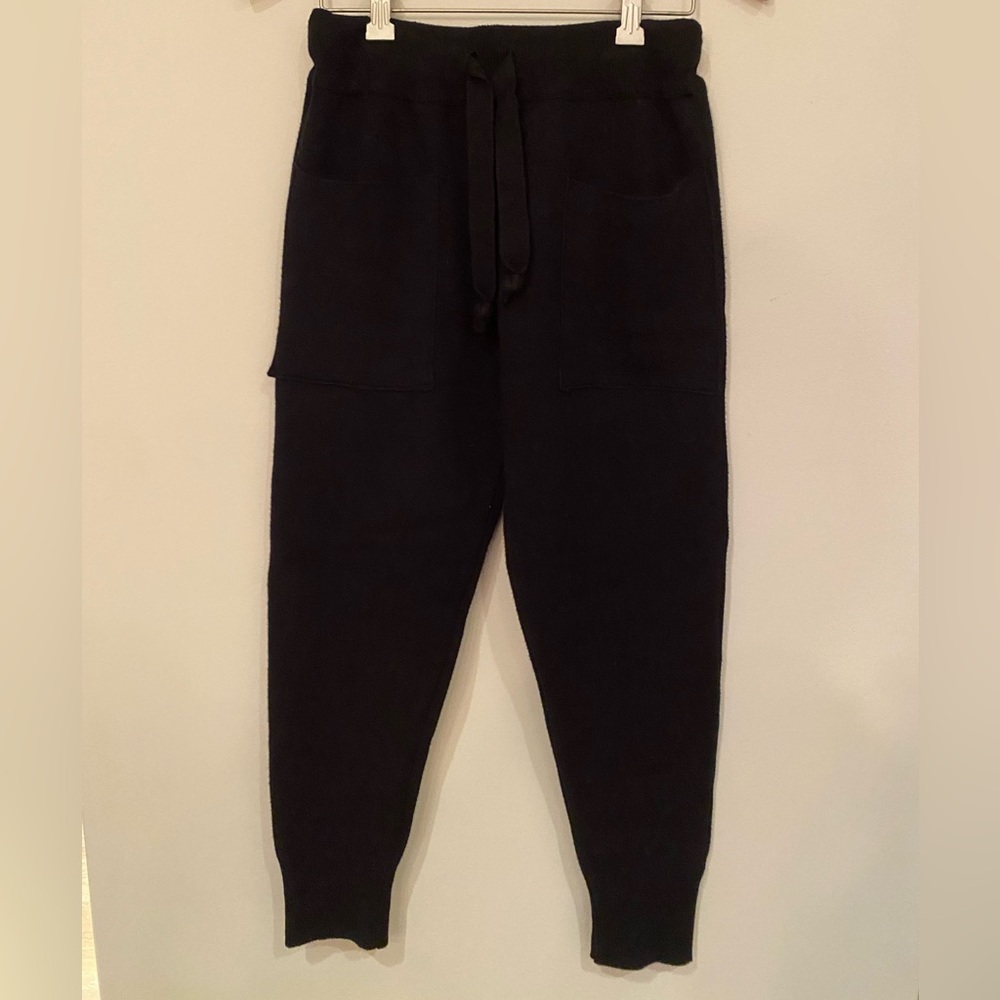 Zara Black Knit Sweatpants with Front Pockets